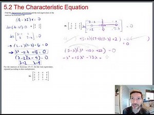 Finding the characteristic equation examples (Math 204 Section 5.2 video 2)