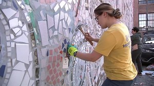 Workers try to preserve iconic Painted Bride mosaic to make way for residential building