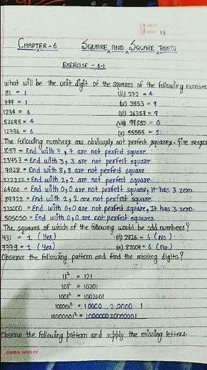class-8th, Maths, Chapter-6, Exercise 6.1....,(Square and square roots)