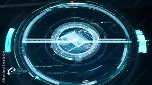 Futuristic HUD loop with animated frame borders and seamless data streaming.