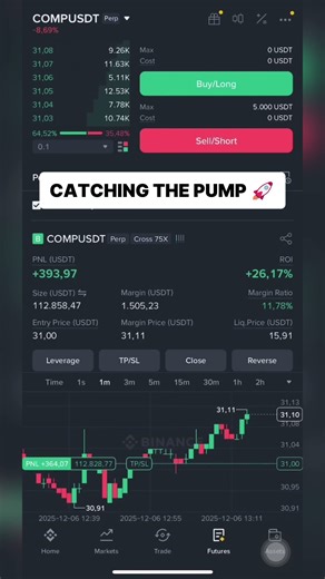 Don't Scroll if You Trade COMPUSDT! This 75X PUMP Made +$560🔥 #COMP #Scalp #Crypto