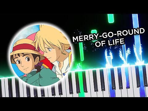 Merry Go Round of Life - Howl's Moving Castle (Joe Hisaishi) - Piano tutorial