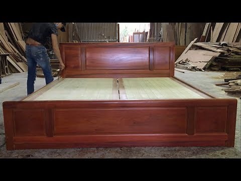 Amazing Woodworking Project - How To Build Modern Platform Bed Extremely Large, DIY, Wood Work