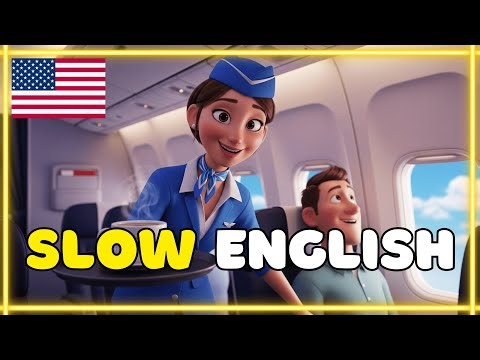Slow English Conversation For Beginners (A1 & A2) | A Conversation on a Plane
