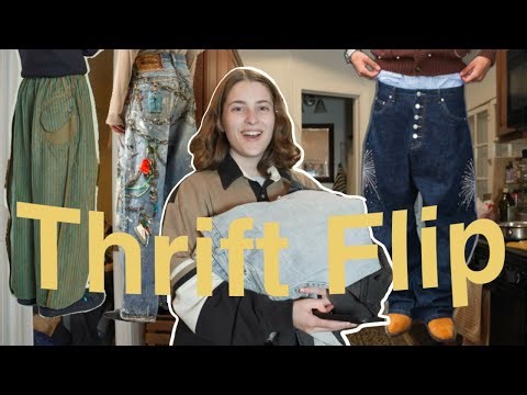 THRIFT FLIP: I turned $5 jeans into $200 custom embroidered denim (how to sew jeans from scratch)