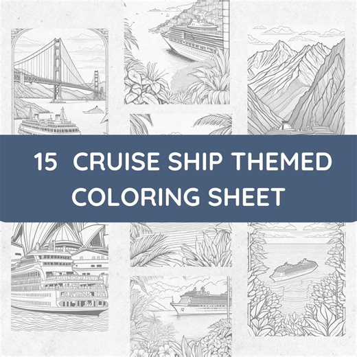 15 Cruise Ship Creative Detailed Adult Coloring Book Instant Printable Bestbuy (digital Download) - Etsy UK