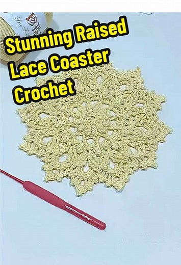 Lace Coaster Crochet Tutorial with Raised Relief Texture