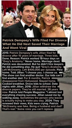 Patrick Dempsey's Wife Filed For DivorceWhat He Did Next Saved Their Marriage And Went Viral.Jillian