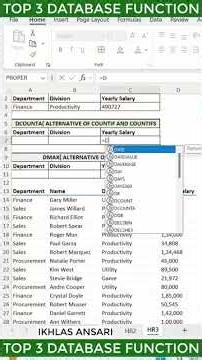 Excel Database Functions Explained: DSUM, DCOUNTA, and DMAX