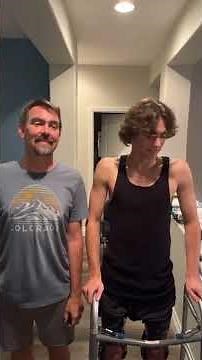 Matt using his leg braces!