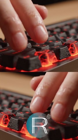 Satisfying ASMR short (weird AI keyboards pt. 2) 🌋☄️⌨️ #veo3 #relaxing