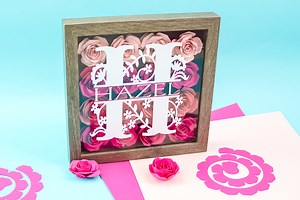 Paper Flower Shadowbox with a Cricut Machine