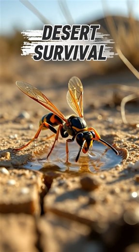 Ground Spider Attacks a Wasp | Desert Wildlife Simulation #shorts