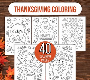 Thanksgiving Coloring Pages, Thanksgiving Coloring Book, Thanksgiving Coloring Sheets, Kids Thanksgiving Coloring, Thanksgiving Activities - Etsy