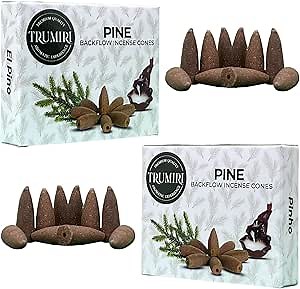 Pine Backflow Incense Cones - Dual Pack of 10 Cones - Waterfall Effect