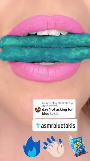 ASMR Blue Takis Eating Show | Close Up Lips Mukbang