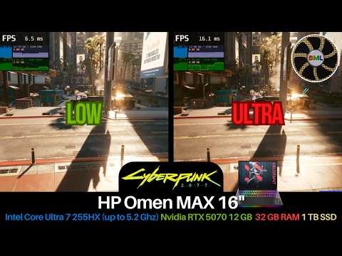 Cyberpunk 2077 Benchmark | Low vs Psycho | RTX 5070 Ti 12GB, Intel Ultra 7 255HX, HP Omen MAX 16"