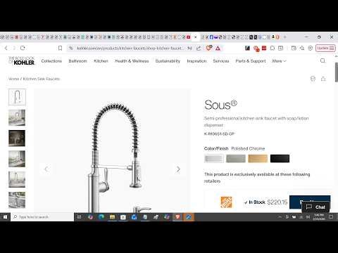 Kohler Sous faucet hose replacement model K-R10651-SD part number K-1262406-VS hose kit