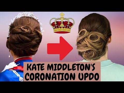 Kate Middleton's Coronation updo hairstyle - Catherine Princess of Wales hairstyle Kings Coronation