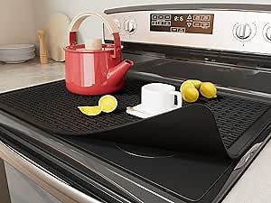 Stove Top Covers for Electric Stove - 28 X 20 Heat Resistant Silicone Mat for Glass Top Stove & Cooktop - Stove Guard and Protector - Dish Drying Mats for Kitchen, Range Covers for Electric Stove