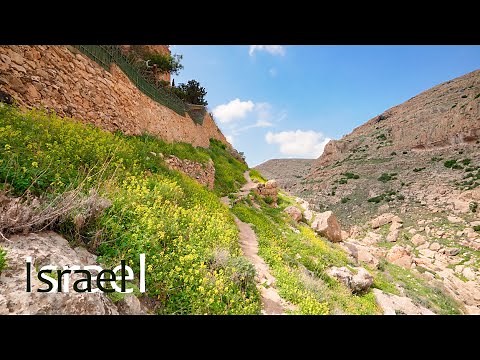 The Biblical Trail through the Canyon of the Judean Mountains between Jerusalem and Jericho.