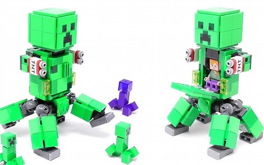 乐高我的世界Creeper机甲MOC教程