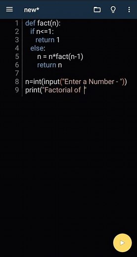 Python Factorial Program using Function.