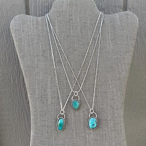 Genuine Turquoise and Sterling Silver Necklaces, Petite Stone, Artisan Made in USA, Southwest Jewelry - Etsy