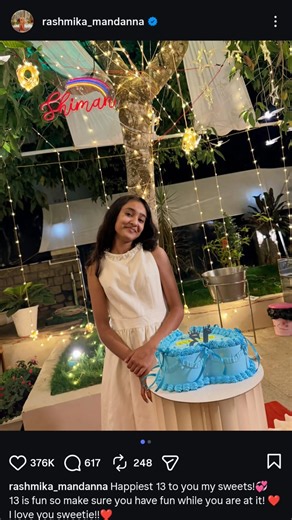 How sweetly #rashmikamandanna wishes her sister shiman 13 birthday 🎂🎈#love #sister #shortsfeed #yt