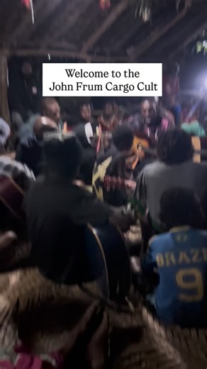 Sailing Songbird on Instagram: "Welcome to the John Frum Cargo Cult 👇 For the past few weeks, I’ve made the 5 hour hike to visit the John Frum Cargo Cult every Friday. On Fridays, people from around the island gather in the village of Lamakara to sing through the night. The history of the John Frum Cargo Cult is a very rich one and I would tell you all about it but a quick google search would do the rich history more justice than I can provide in an Instagram caption. What I can tell you is tha