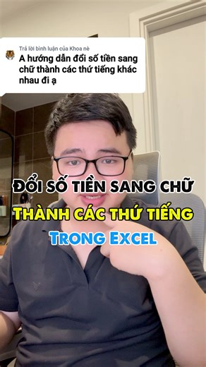 Đổi số tiền sang chữ thành các thứ tiếng khác nhau trong excel #tinhocmos #tinhocvanphong #exceltips | Hảo Tin Học Văn Phòng