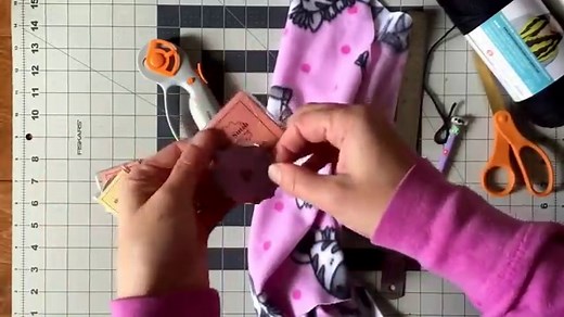 How to Crochet Around Fleece Fabric with the Skip Stitch Blade - Repeat Crafter Me