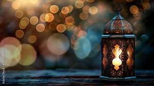 Oriental Opulence: Arabic Lamps and Circular Arabesque Tape for Video Backgrounds, Crafted by Generative AI