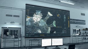 Examining the bacteria for scientific virology study. Analysing the composition of covid-19 bacteria for the scientific study. Studying the dangerous virus bacteria for scientific research.