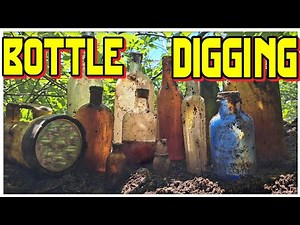 💥 Bottle Digging Dump Digging #61 💥 Digging For Historical Bottles In A Deep Hillside Cavern ©
