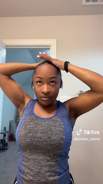 Middle part slick back bun tutorial #jordynadore #relaxedhair #perm #blackgirlhairstyles