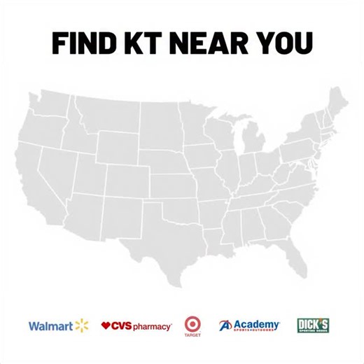 KT Tape is available in major retailers nationwide—from sporting goods stores to pharmacies and more. Our Store Locator helps you pinpoint the closest location carrying your favorite products. Find yours via the link in our bio. | KT Tape