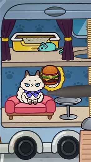 here kitty, you can have cheeseburger 🍔🐱 #tocaboca #tocalifeworld #kitty