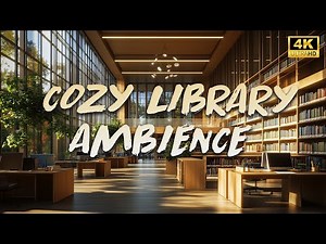 4K | Cozy Library Ambience | Relaxing Background Noise for Studying, Reading, and Focus