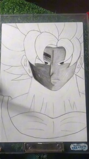 Goku Drawing ✨💖|| Graphit and charcoal ||#shorts #animedrawing #gokublack