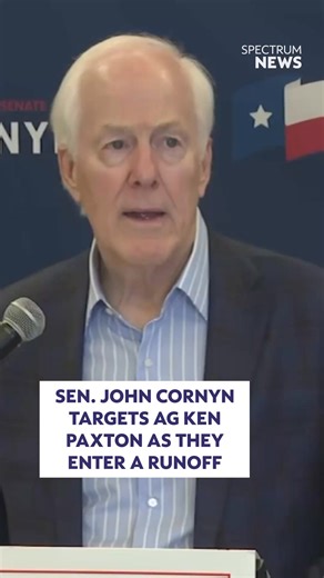 Incumbent U.S. Sen John Cornyn will enter a runoff against Texas Attorney General Ken Paxton on Tuesday, May 26. | Spectrum News 1 Texas