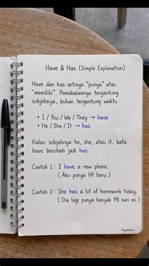 Belajar Have dan Has dalam Bahasa Inggris