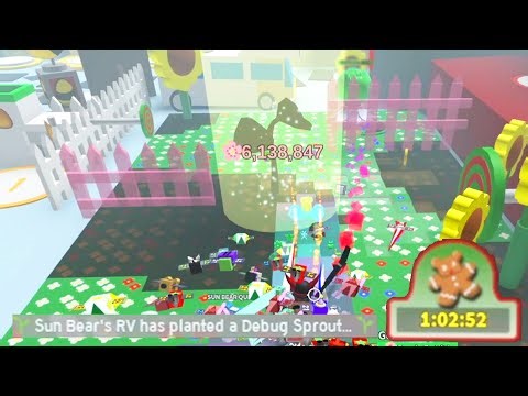 Onett spawned The RAREST SPROUT "Debug Sprout" and BananaBSS got THIS from it (Bee Swarm Simulator)