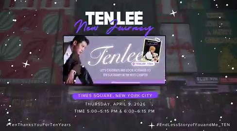 RT @to95s_: 🗽 Celebrating TEN LEE ’s New Journey Live in Times Square!📍 Times Square, New York City🗓️ Thursday, April 9, 2026⏰ 5:00–5:1…