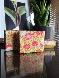 Small Floral Gift Box: Yellow/pink/gold/green (40x50x16mm) - Etsy