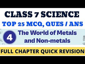 Class 7 World of Metals and Non-Metals MCQ & Question Answers #ncert