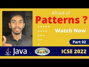 Patterns in Java How to print Patterns in Java ICSE COMPUTER Class X 2022 by Prateik Sharma