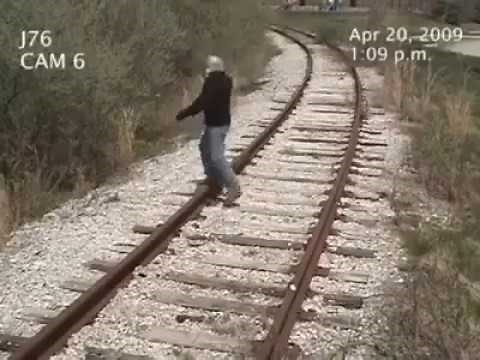 MAN GETS HIT BY A TRAIN!!! (GRAPHIC)