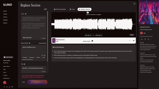 Tips for Replace Section