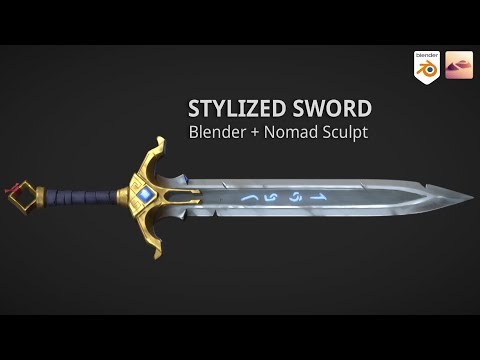Creating A Stylized Fantasy Sword In Blender + Nomad Sculpt | Full Process